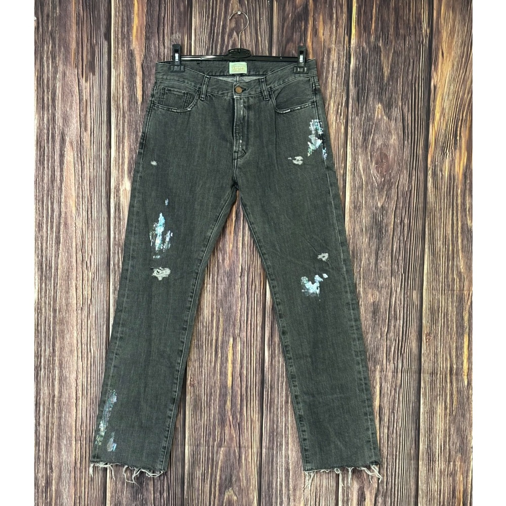 Aries Simon Baggy Jeans Mens 29 Made in Italy Distressed Paint Splash
